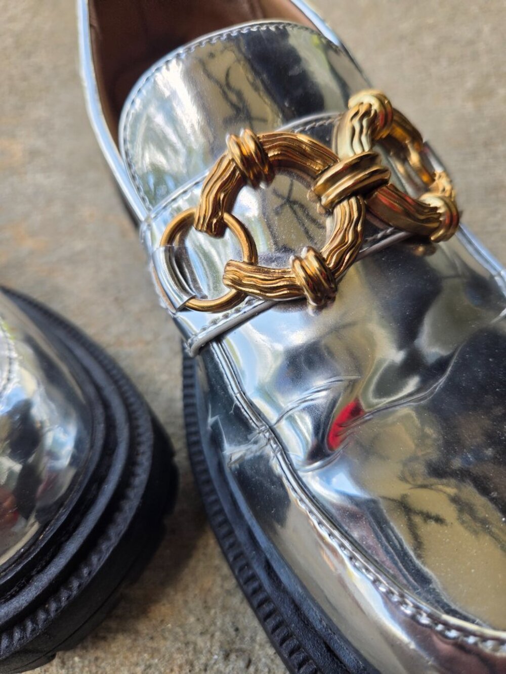 Circus NY Women's by Sam Edelman Ella Loafer Shoes, Soft Silver Size 9M - Picture 4 of 7